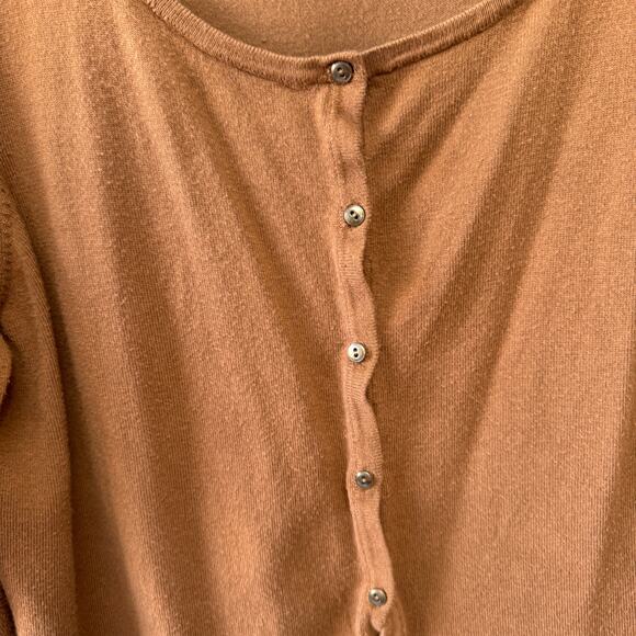 Camaieu France Womens Top Brown Cardigan Long Sleeve Button Size S (UK 3) - Picture 5 of 9